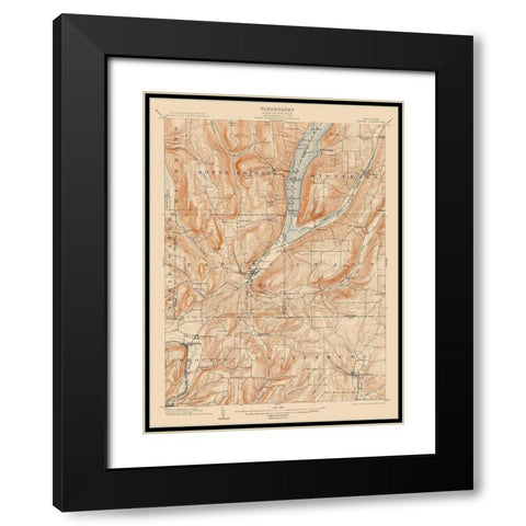 Naples New York Quad - USGS 1903 Black Modern Wood Framed Art Print with Double Matting by USGS