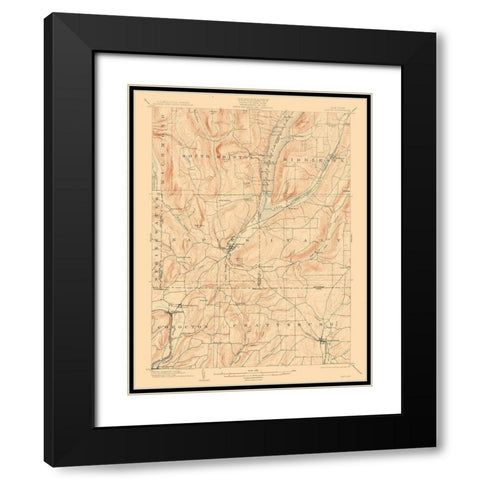 Naples New York Quad - USGS 1903 Black Modern Wood Framed Art Print with Double Matting by USGS
