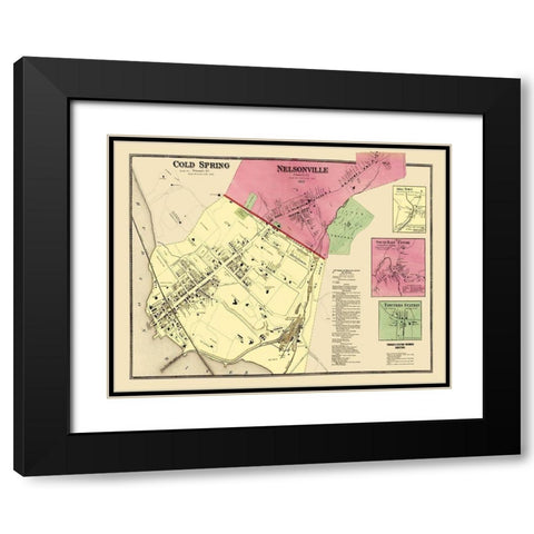Nelsonville, Cold Springs New York Landowner Black Modern Wood Framed Art Print with Double Matting by Beers