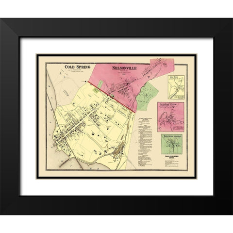 Nelsonville, Cold Springs New York Landowner Black Modern Wood Framed Art Print with Double Matting by Beers