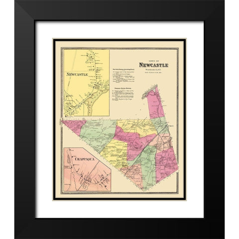 Newcastle, Chappaqua New York Landowner Black Modern Wood Framed Art Print with Double Matting by Beers