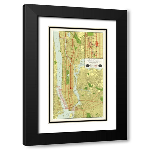 Grand Central Terminal - 1918 Black Modern Wood Framed Art Print with Double Matting by Unknown