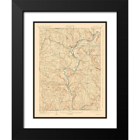 Neneveh New York Quad - USGS 1905 Black Modern Wood Framed Art Print with Double Matting by USGS
