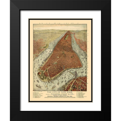 New York - Root 1879  Black Modern Wood Framed Art Print with Double Matting by Root