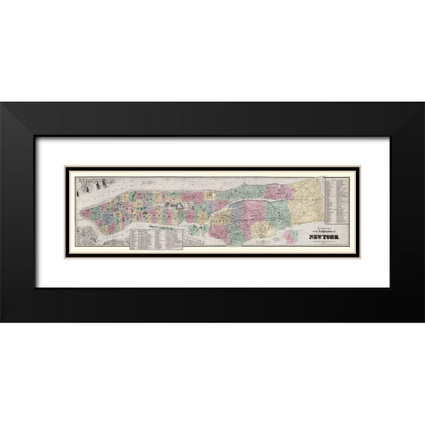 New York City New York - Boynton 1888  Black Modern Wood Framed Art Print with Double Matting by Boynton