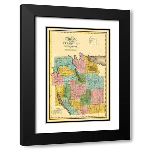 Onondaga New York Landowner - Burr 1829 Black Modern Wood Framed Art Print with Double Matting by Burr