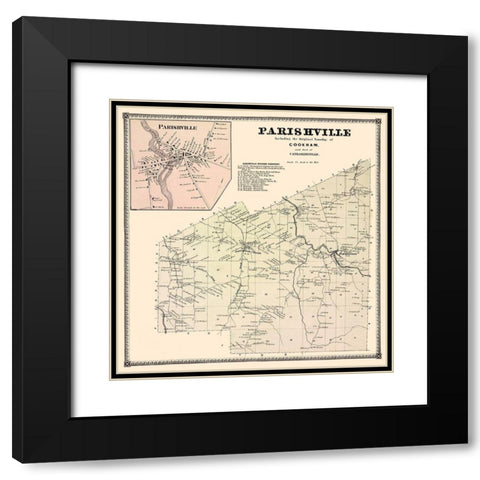 Parishville New York Landowner - Stone 1865 Black Modern Wood Framed Art Print with Double Matting by Stone