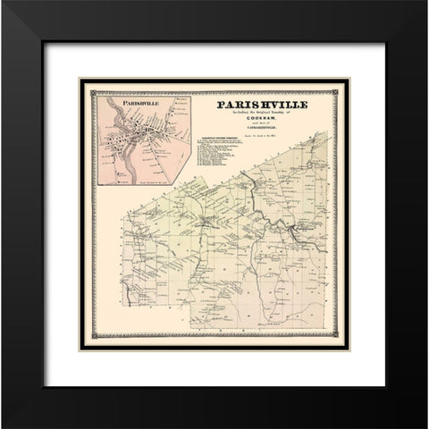 Parishville New York Landowner - Stone 1865 Black Modern Wood Framed Art Print with Double Matting by Stone