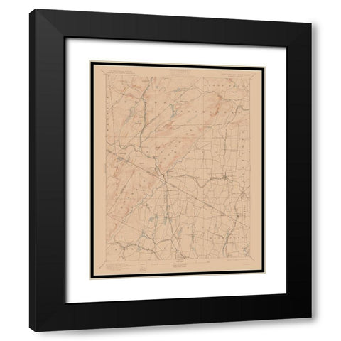 Ramapo New York Sheet - USGS 1893 Black Modern Wood Framed Art Print with Double Matting by USGS