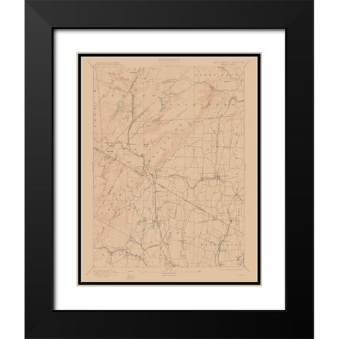 Ramapo New York Sheet - USGS 1893 Black Modern Wood Framed Art Print with Double Matting by USGS