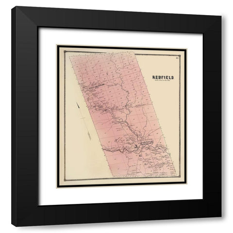 Redfield New York Landowner - Stone 1866 Black Modern Wood Framed Art Print with Double Matting by Stone