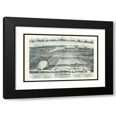 Riverhead New York -1890 Black Modern Wood Framed Art Print with Double Matting by Unknown