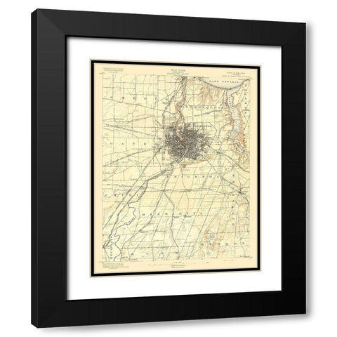 Rochester New York Sheet - USGS 1895 Black Modern Wood Framed Art Print with Double Matting by USGS
