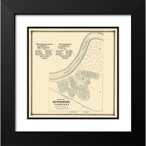 Gouverneur New York Riverside Cemetery - Stone Black Modern Wood Framed Art Print with Double Matting by Stone