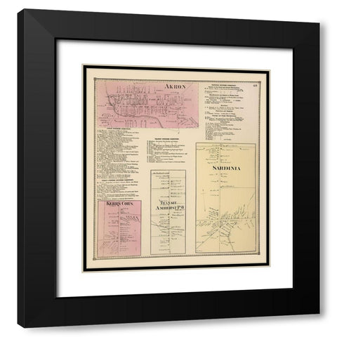 Akron, Kerrs, Transit, Sardinia New York Black Modern Wood Framed Art Print with Double Matting by Stone