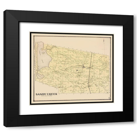 Sandy Creek New York Landowner - Stone 1866 Black Modern Wood Framed Art Print with Double Matting by Stone