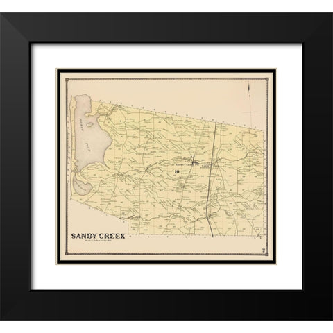 Sandy Creek New York Landowner - Stone 1866 Black Modern Wood Framed Art Print with Double Matting by Stone