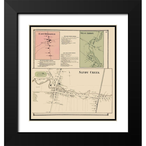 Sandy Creek Business District New York Landowner Black Modern Wood Framed Art Print with Double Matting by Stone