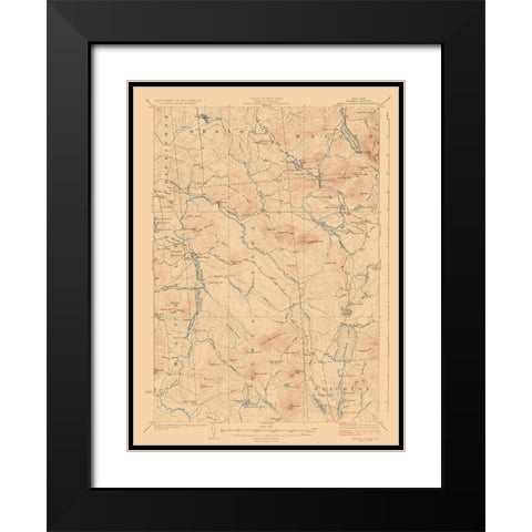 Santa Clara New York Quad - USGS 1921 Black Modern Wood Framed Art Print with Double Matting by USGS