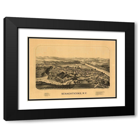 Schaghticoke New York  Black Modern Wood Framed Art Print with Double Matting by Unknown