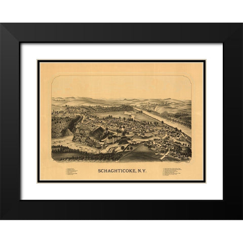 Schaghticoke New York  Black Modern Wood Framed Art Print with Double Matting by Unknown