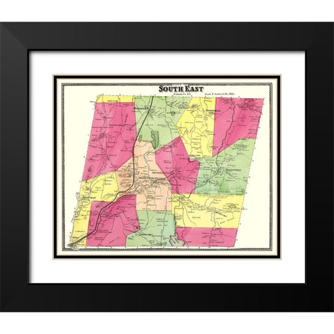 Putnam County   South East New York - Beers 1895 Black Modern Wood Framed Art Print with Double Matting by Beers