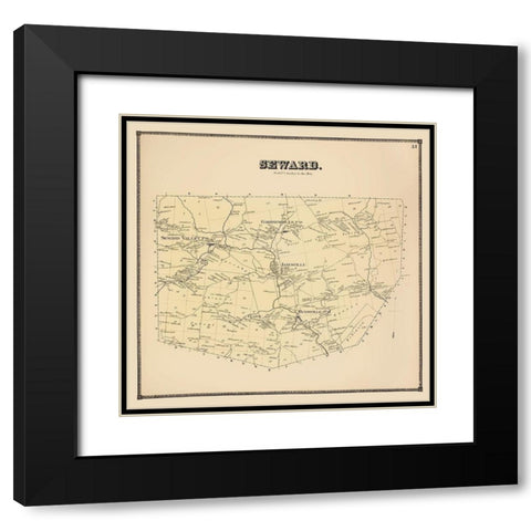 Seward New York Landowner - Stone 1866 Black Modern Wood Framed Art Print with Double Matting by Stone