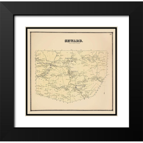 Seward New York Landowner - Stone 1866 Black Modern Wood Framed Art Print with Double Matting by Stone