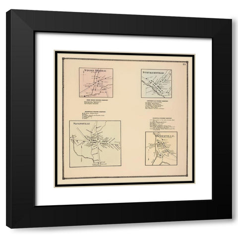 Sloansville New York Landowner - Beers 1866 Black Modern Wood Framed Art Print with Double Matting by Beers