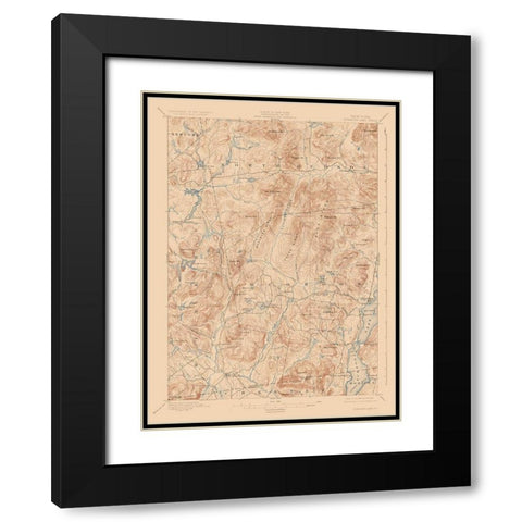 Schroon Lake New York Sheet - USGS 1897 Black Modern Wood Framed Art Print with Double Matting by USGS