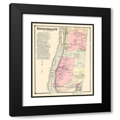 Stuyvesant New York Landowner - Beers 1873 Black Modern Wood Framed Art Print with Double Matting by Beers