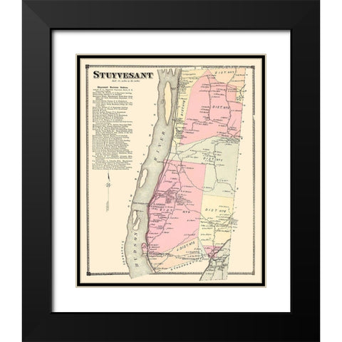 Stuyvesant New York Landowner - Beers 1873 Black Modern Wood Framed Art Print with Double Matting by Beers