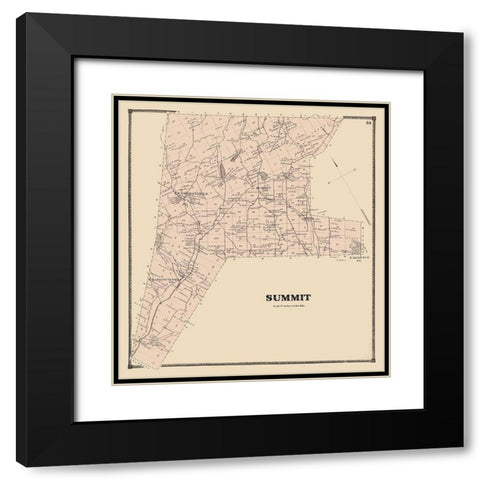 Summit New York Landowner - Stone 1866 Black Modern Wood Framed Art Print with Double Matting by Stone