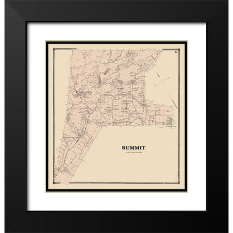 Summit New York Landowner - Stone 1866 Black Modern Wood Framed Art Print with Double Matting by Stone