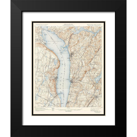 Tarrytown New York New Jersey Quad - USGS 1902 Black Modern Wood Framed Art Print with Double Matting by USGS