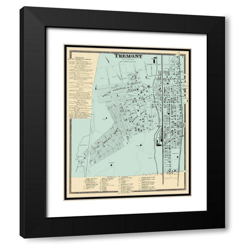 Tremont New York Landowner - Beers 1868 Black Modern Wood Framed Art Print with Double Matting by Beers