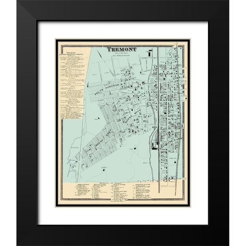 Tremont New York Landowner - Beers 1868 Black Modern Wood Framed Art Print with Double Matting by Beers