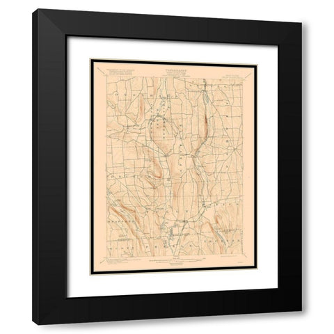 Tully New York Quad - USGS 1900 Black Modern Wood Framed Art Print with Double Matting by USGS