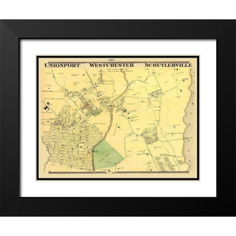 Union Port, Westchester New York Landowner Black Modern Wood Framed Art Print with Double Matting by Beers