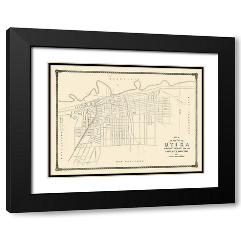 Utica New York - Francis 1875  Black Modern Wood Framed Art Print with Double Matting by Francis