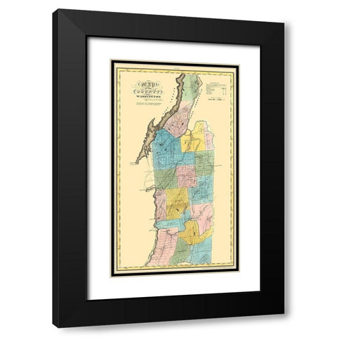 Washington New York Landowner - Burr 1829 Black Modern Wood Framed Art Print with Double Matting by Burr