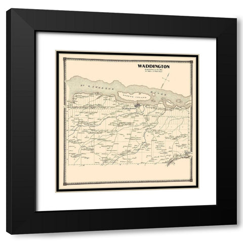 Waddington New York Landowner - Stone 1865 Black Modern Wood Framed Art Print with Double Matting by Stone