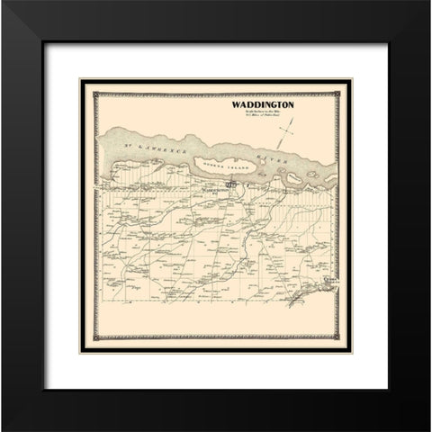 Waddington New York Landowner - Stone 1865 Black Modern Wood Framed Art Print with Double Matting by Stone