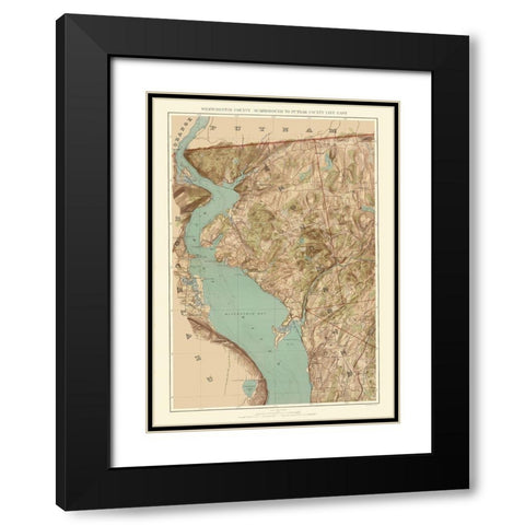 Westchester New York - Bien 1891 Black Modern Wood Framed Art Print with Double Matting by Bien