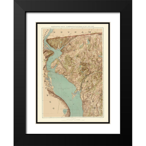 Westchester New York - Bien 1891 Black Modern Wood Framed Art Print with Double Matting by Bien