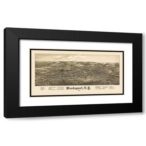 Weedsport New York - Burleigh 1885  Black Modern Wood Framed Art Print with Double Matting by Burleigh