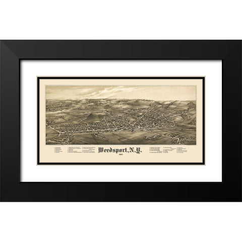 Weedsport New York - Burleigh 1885  Black Modern Wood Framed Art Print with Double Matting by Burleigh