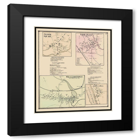 Center Sq, Sand Bank, Williamstown, Seneca Hill Black Modern Wood Framed Art Print with Double Matting by Stone