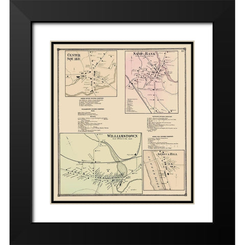 Center Sq, Sand Bank, Williamstown, Seneca Hill Black Modern Wood Framed Art Print with Double Matting by Stone