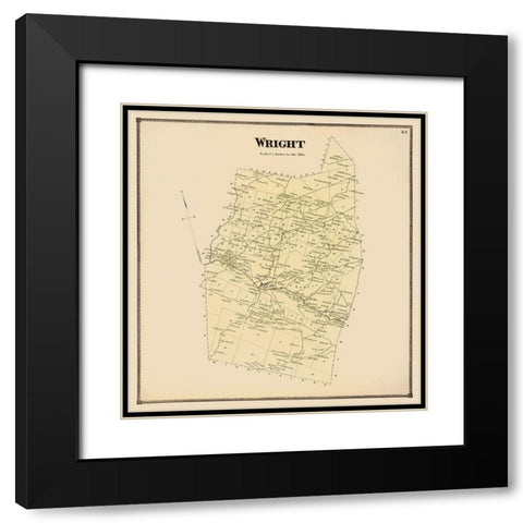Wright New York Landowner - Stone 1866 Black Modern Wood Framed Art Print with Double Matting by Stone